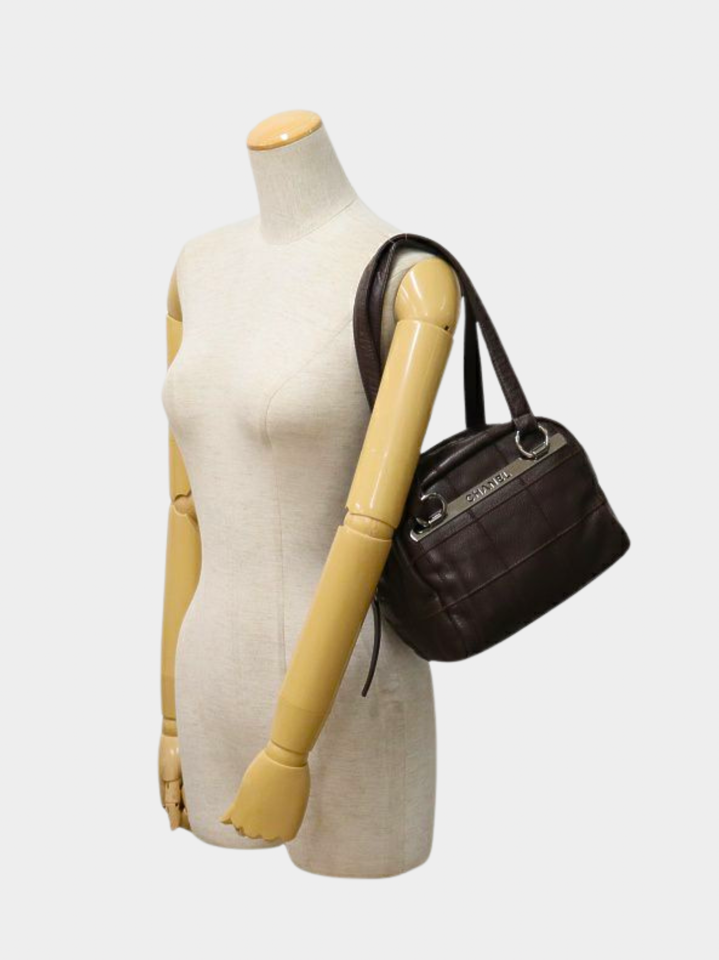 Chanel 2000s Brown Caviar Chocolate Bar Handbag