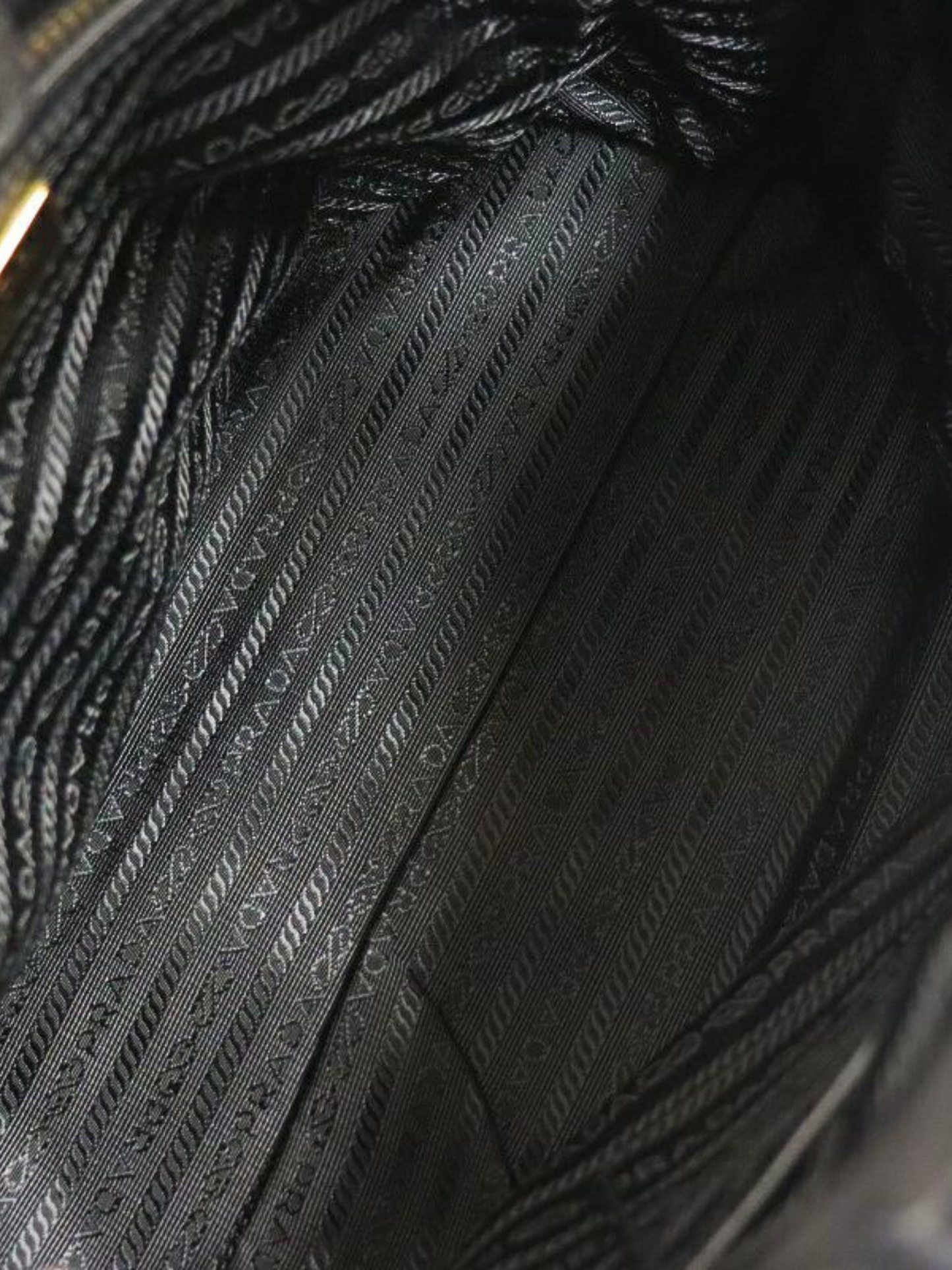 Prada 2000s Black Nylon Leather Triangle Logo Handbag