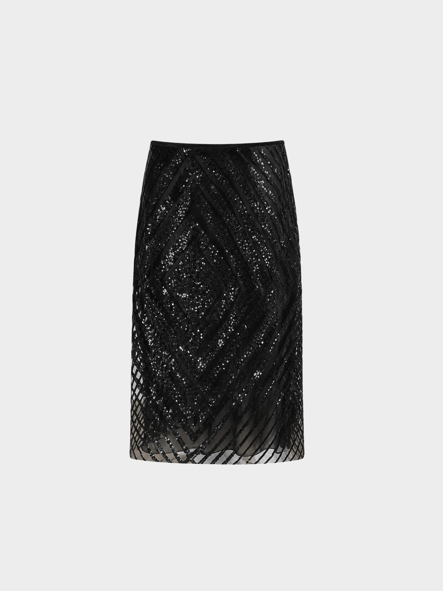 Valentino 2000s Black Hand Beaded Skirt