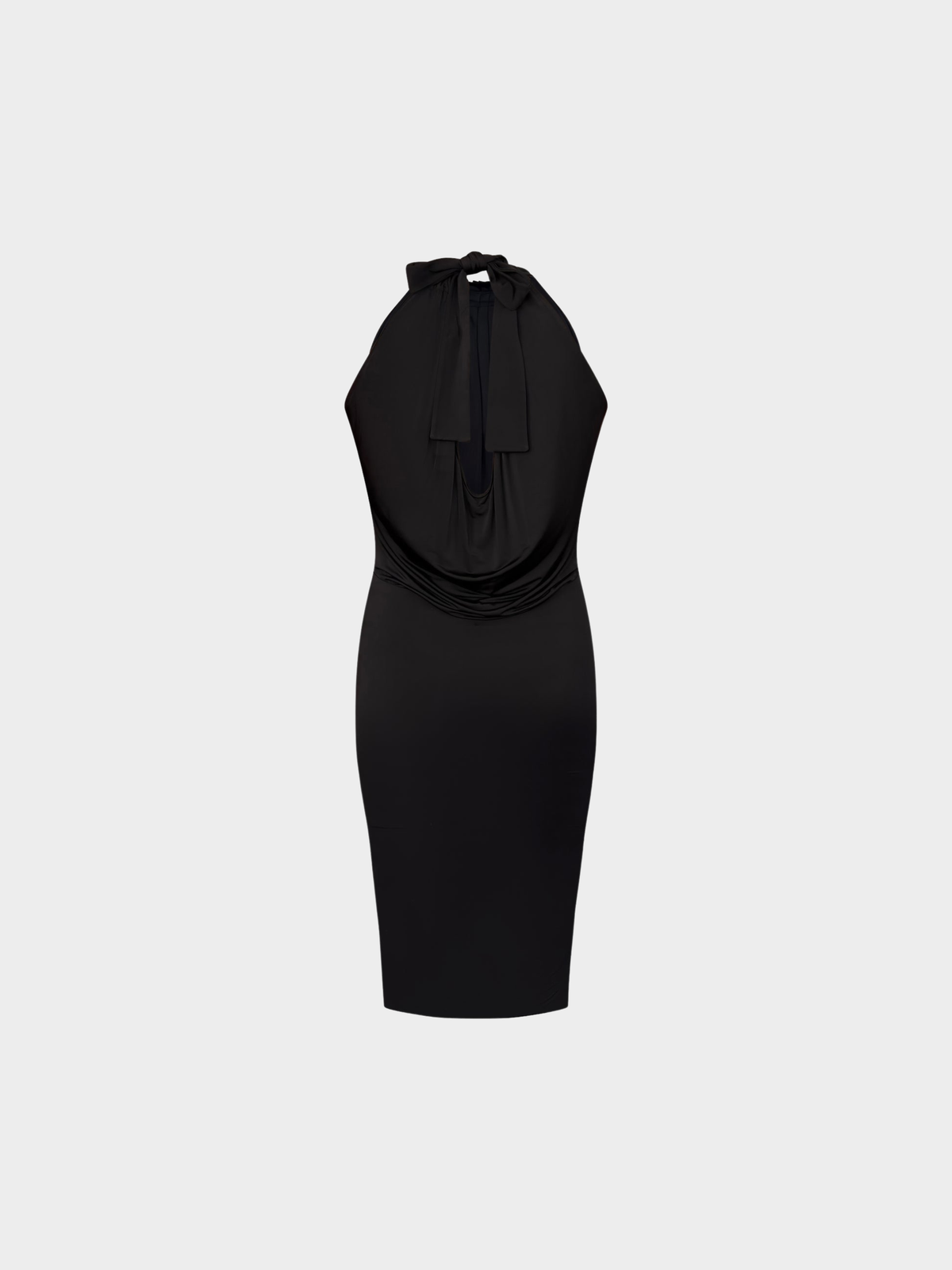 Gucci 2000s Black Pleated Open-Back Dress