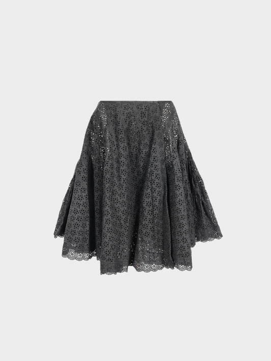 Alaïa 2000s Black Openwork Skater Skirt