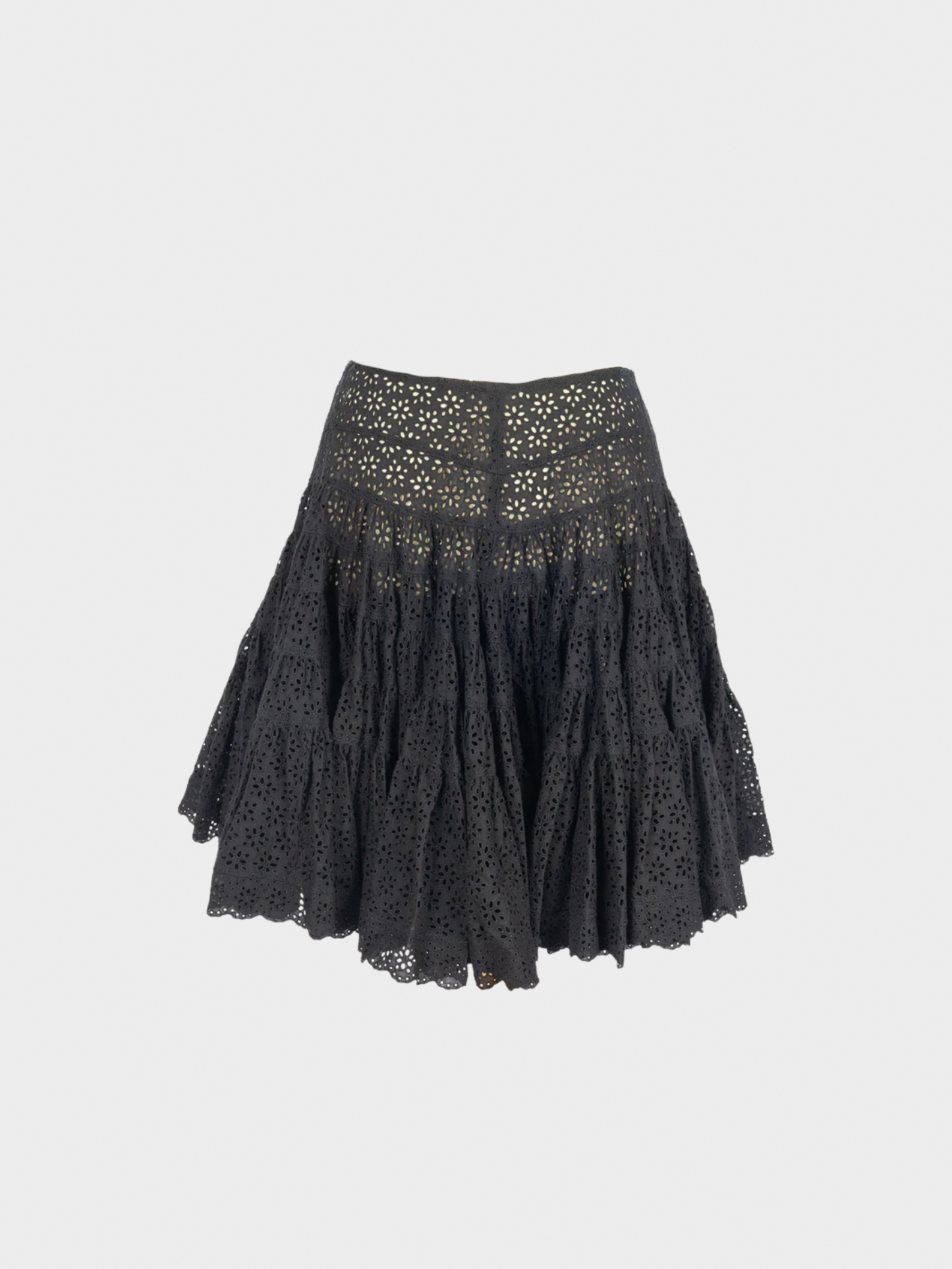 Alaïa 2000s Black Openwork Skater Skirt