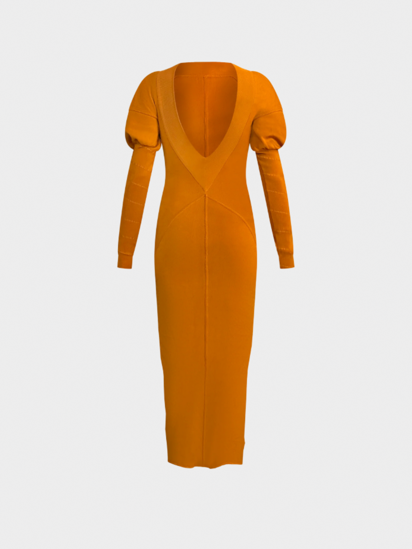 Azzedine Alaïa FW 1989 Orange Long Sleeve Maxi Dress