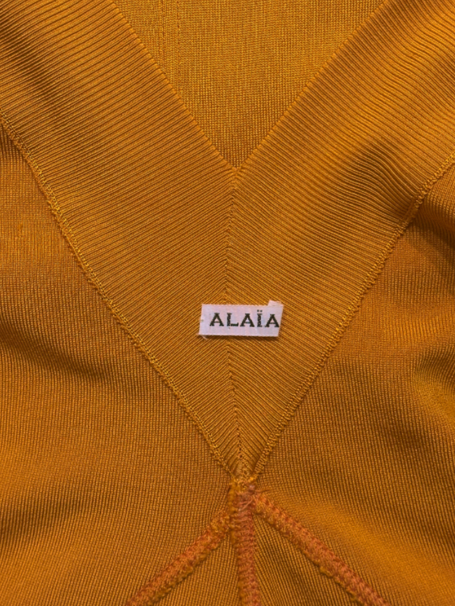 Azzedine Alaïa FW 1989 Orange Long Sleeve Maxi Dress