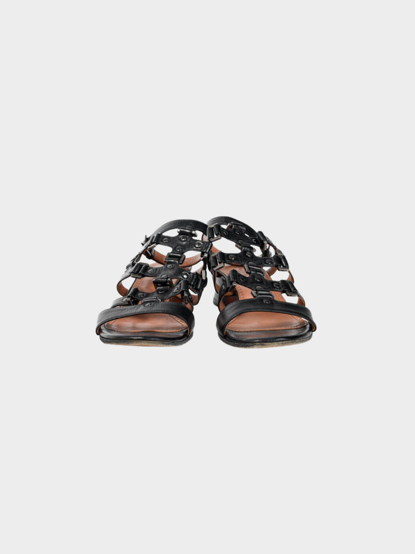 Azzedine Alaïa 2000s Black Leather Strappy Studded Sandals