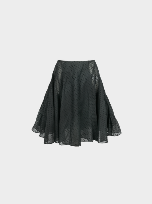 Azzedine Alaïa 1990s Black Cotton Skater Skirt