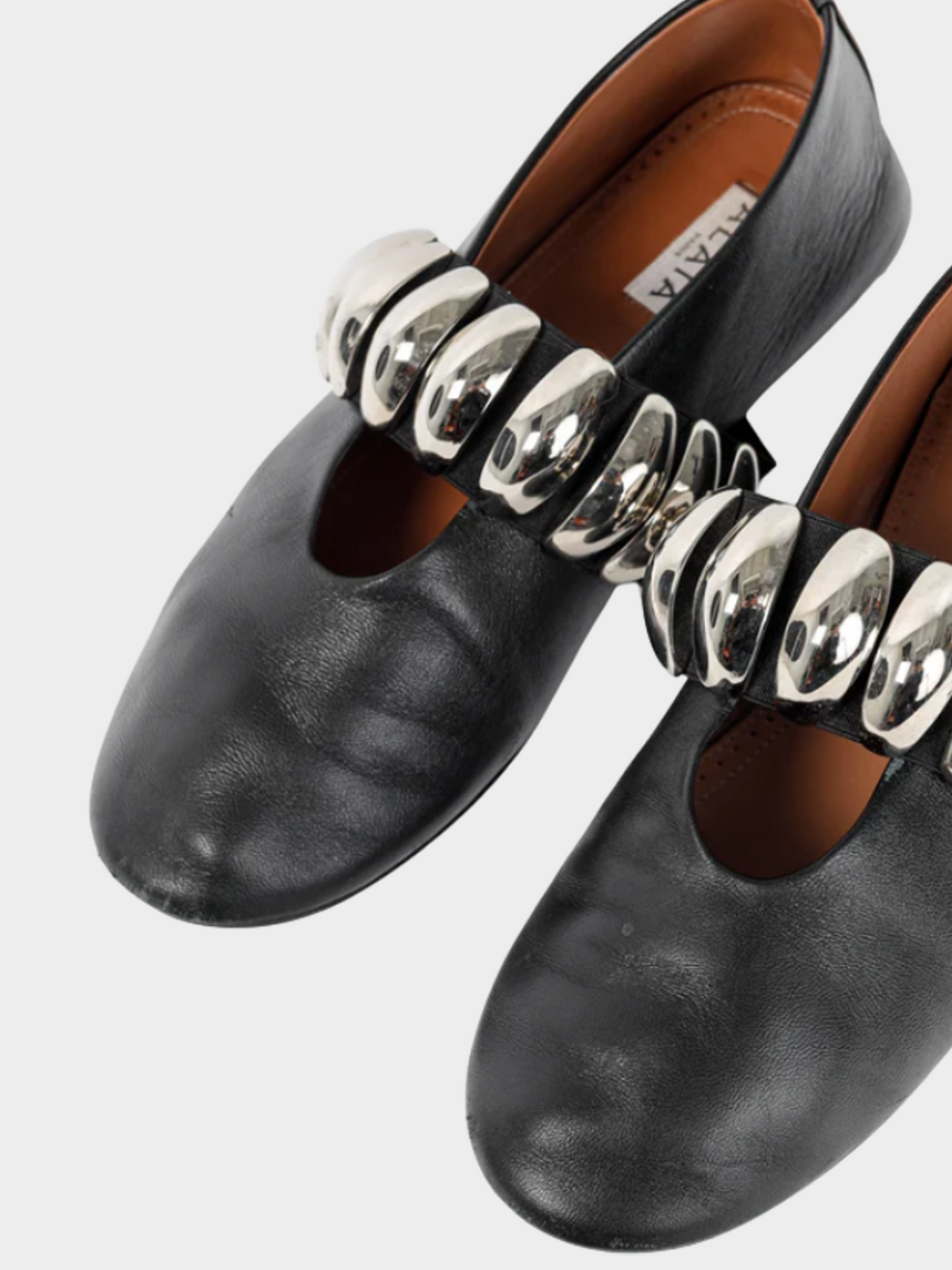Azzedine Alaïa 2010s Black Noir Lambskin Mary-Jane Ballerina Flats