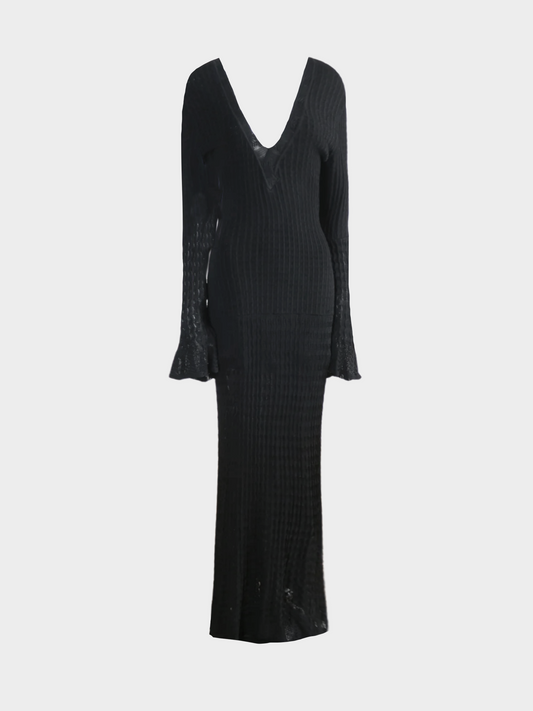 Azzedine Alaïa 1990s Black Maxi Long Sleeve Dress