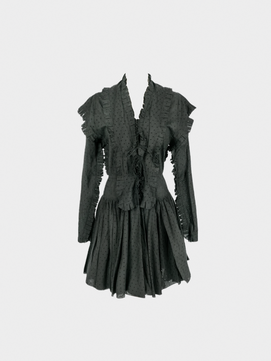 Alaïa SS 2015 Black Openwork Cotton Dress