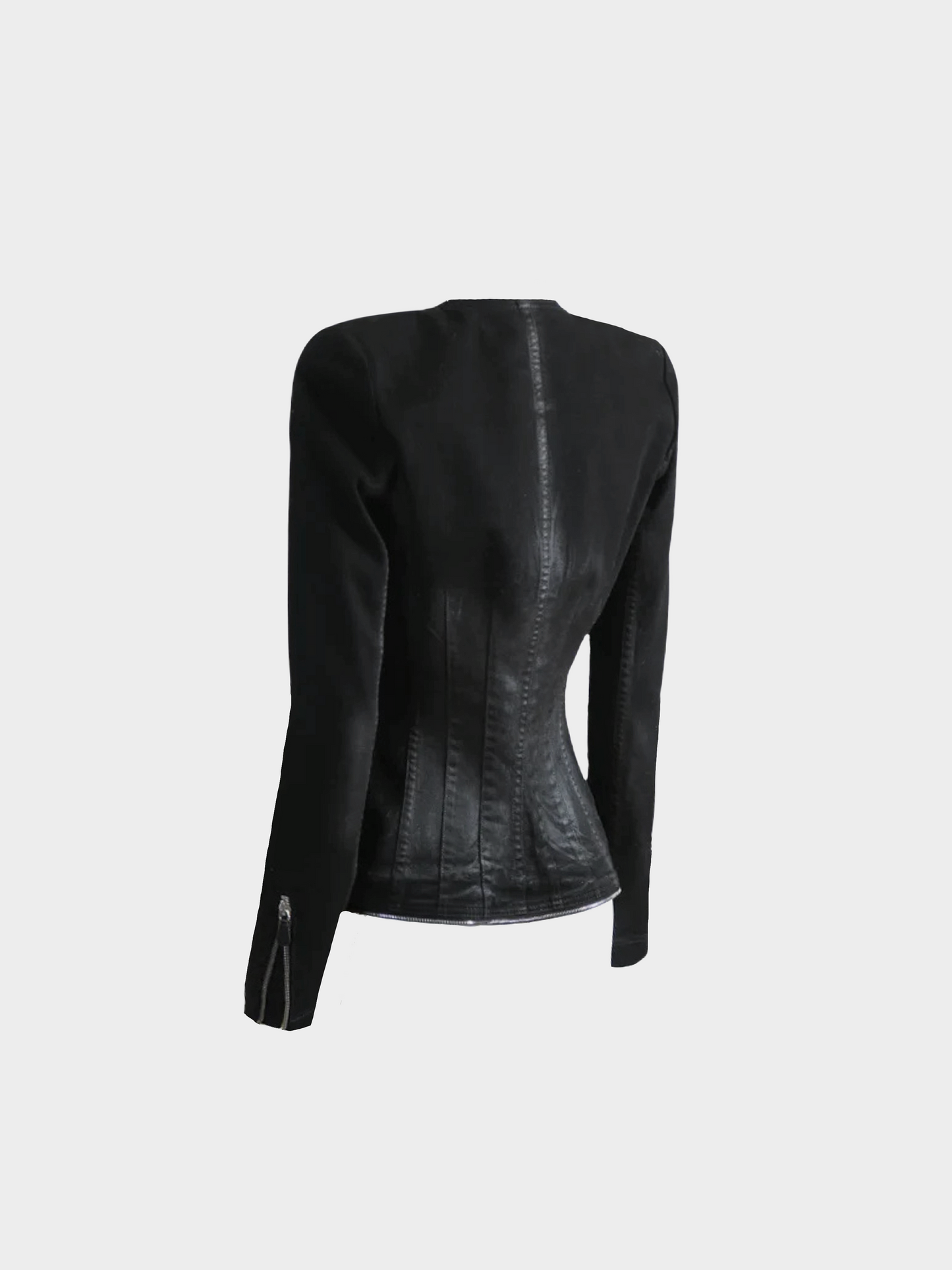 Alexander Mcqueen 2000s Dark Grey Zipup Denim Jacket
