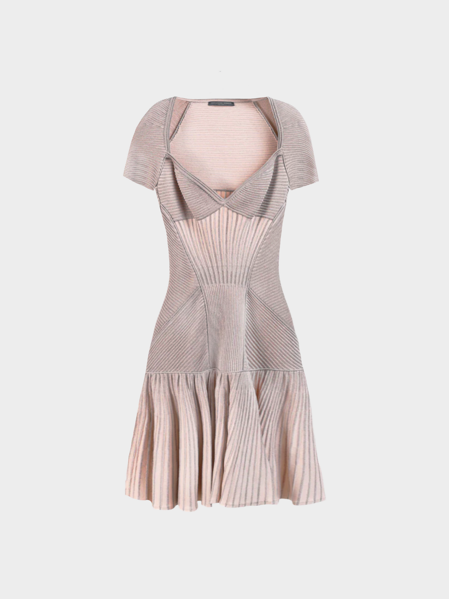 Alexander McQueen 2017 Rose \Metallic Knit Corset Wool-Blend Mini Dress