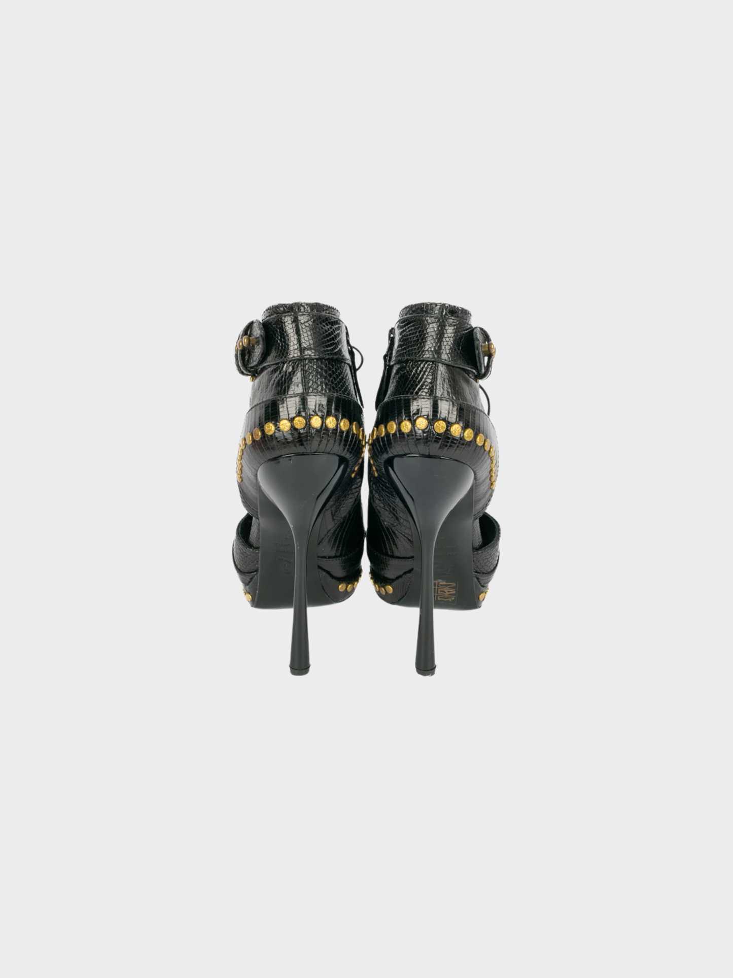 Alexander McQueen 2000s Black Lizard Leather Ankle Boots