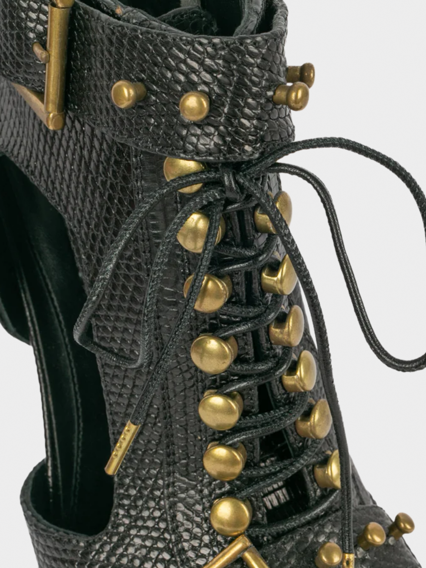 Alexander McQueen 2000s Black Lizard Leather Ankle Boots