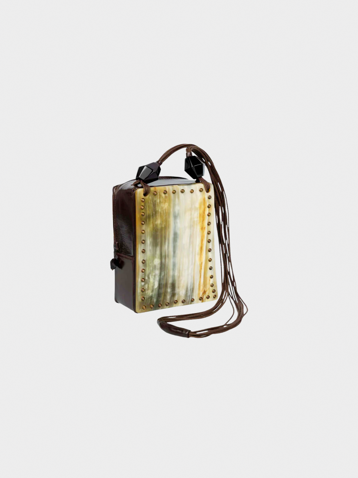 Giorgio Armani 1990s Multicoloured Horn and Leather Shoulder Bag