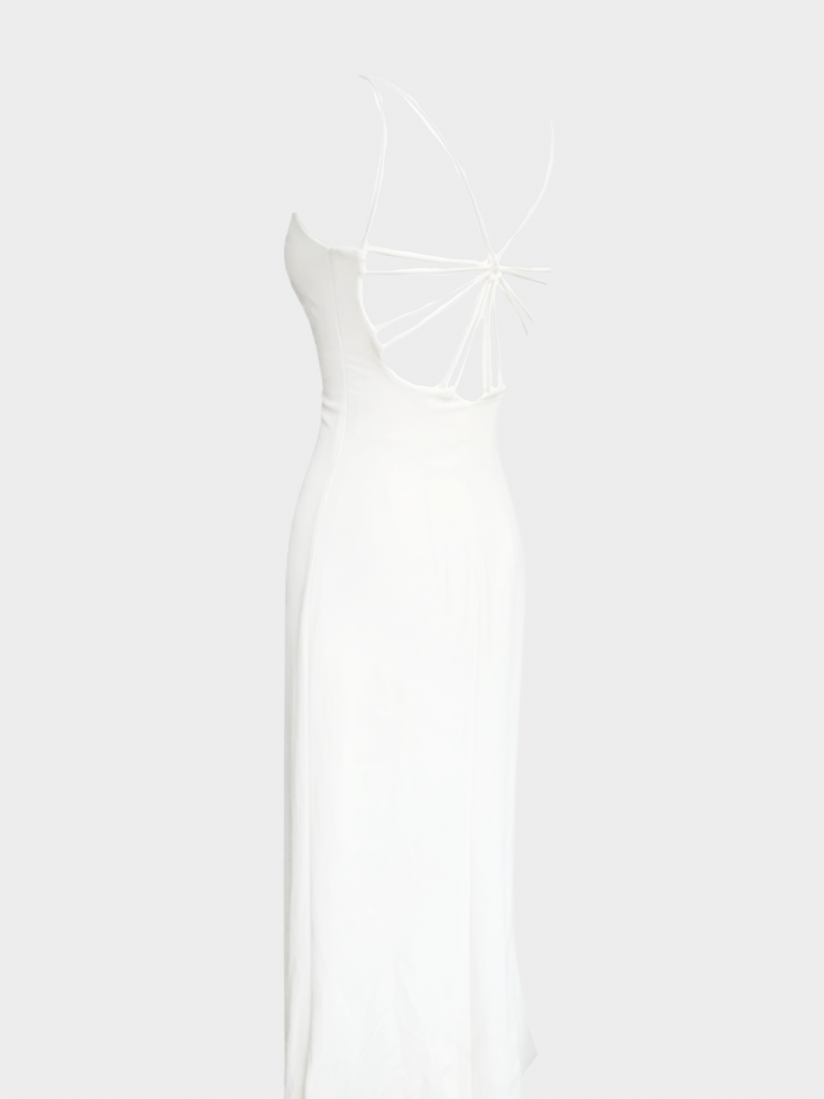Giorgio Armani SS 1997 Runway Silk Ivory Evening Gown