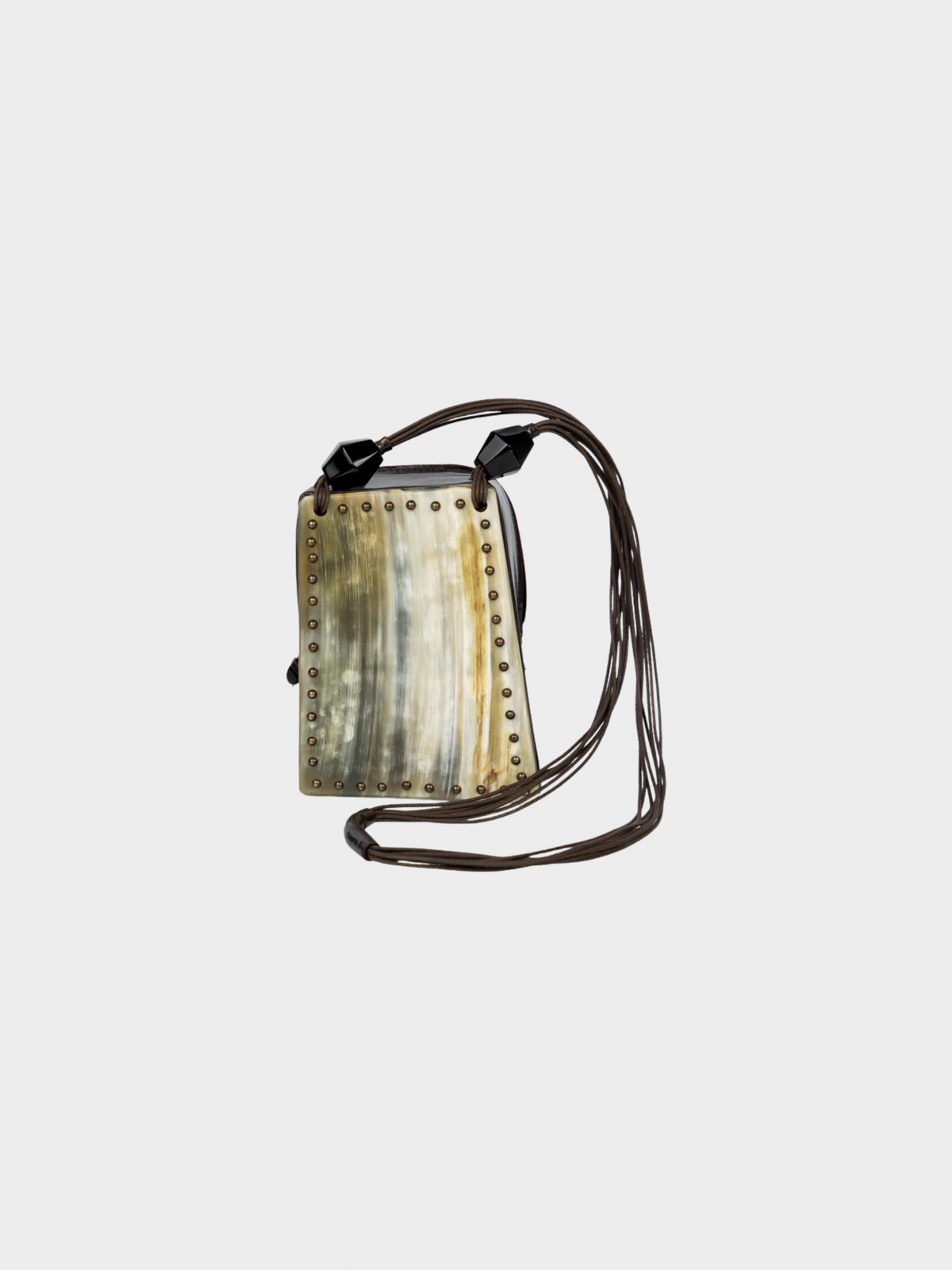 Giorgio Armani 1990s Multicoloured Horn and Leather Shoulder Bag