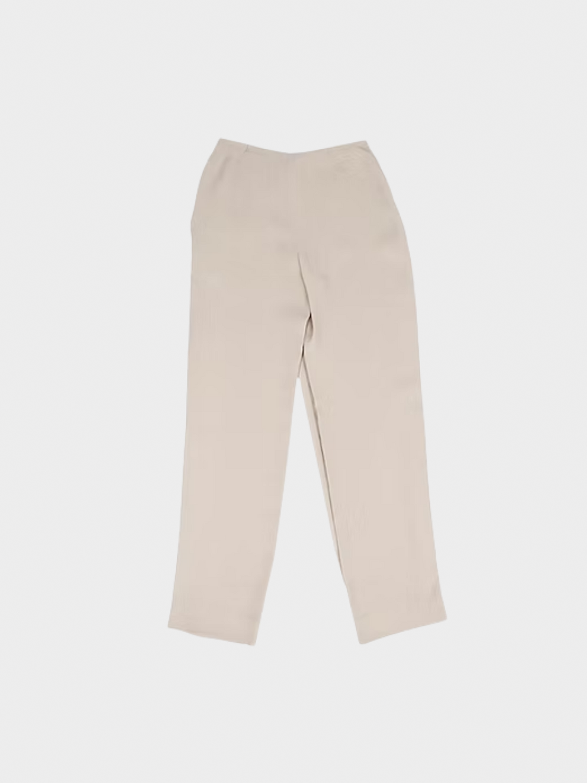 Giorgio Armani 1990s Beige Silk Tie Up Pants