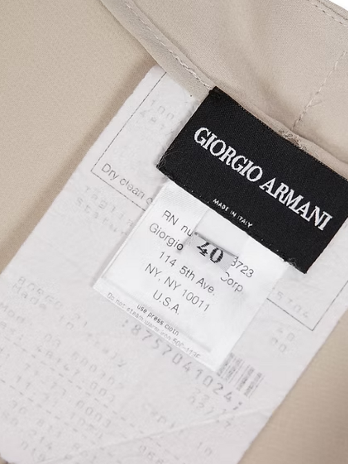 Giorgio Armani 1990s Beige Silk Tie Up Pants