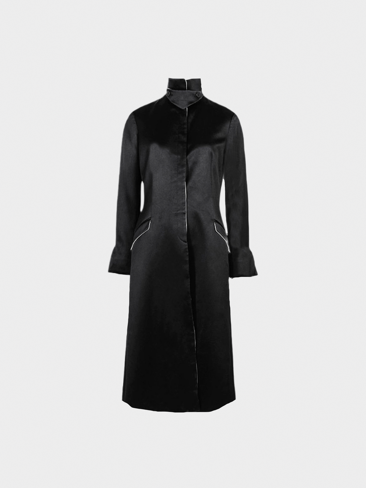 Giorgio Armani FW 2000 Runway Black Silk Coat