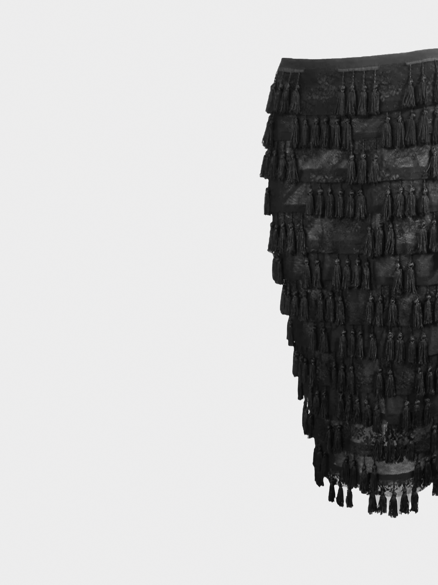 Armani 2000s Black Tassel Tiered Skirt