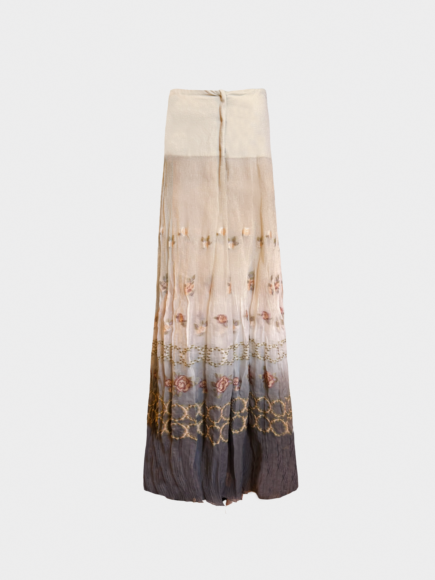 Giorgio Armani 2000s Tiered Beige Maxi Skirt