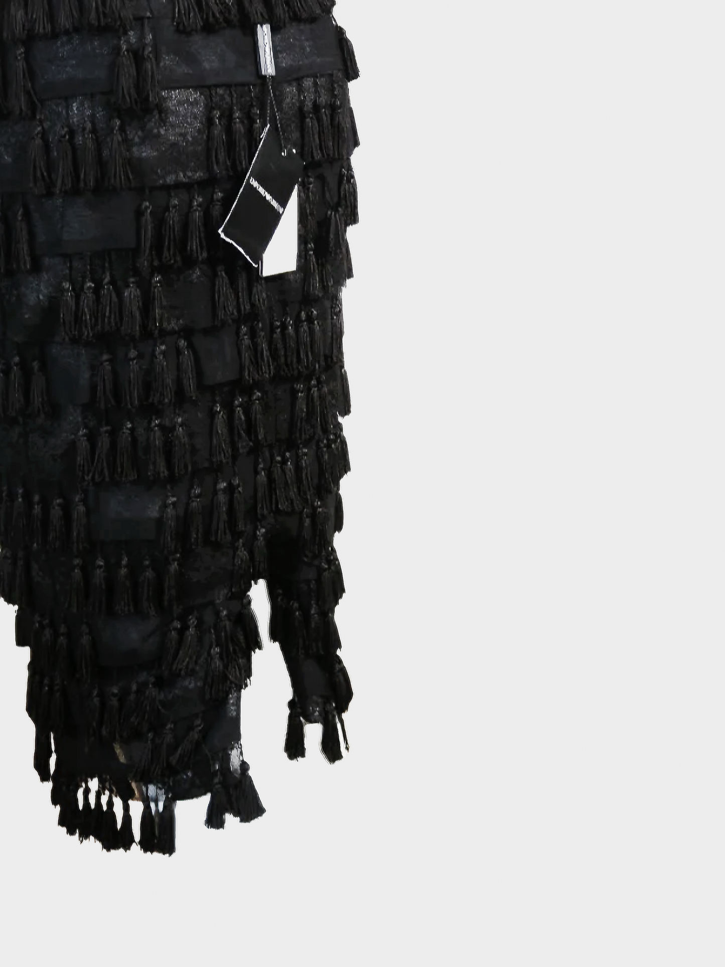 Armani 2000s Black Tassel Tiered Skirt