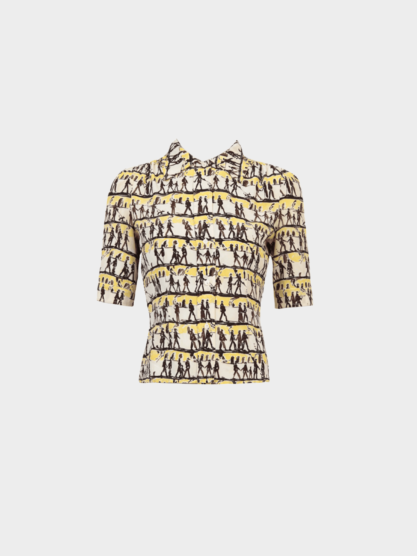 Prada FW 2000 Yellow and Black Graphic People Top
