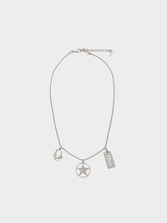 Christian Dior 2000s Star Logo Charm Necklace