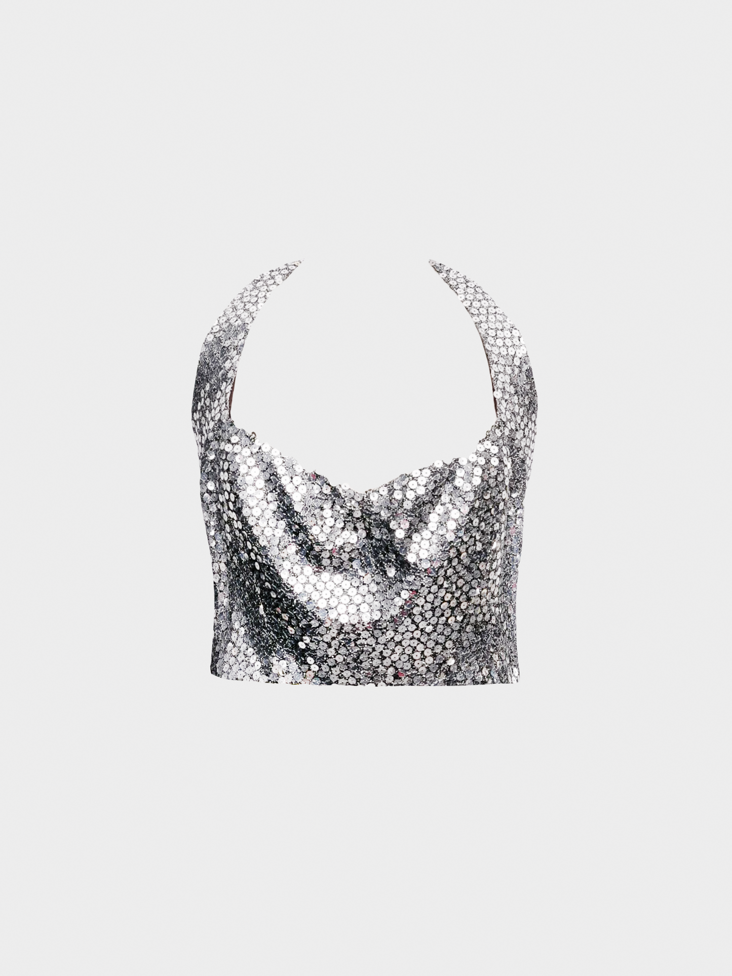 Azzaro 1990s Silver Sequins Top