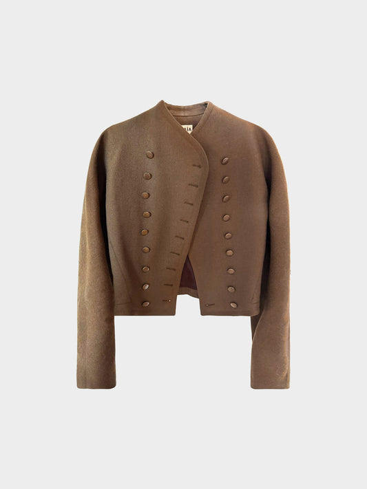 Azzedine Alaïa FW 1987 Khaki Wool Double-breasted Jacket