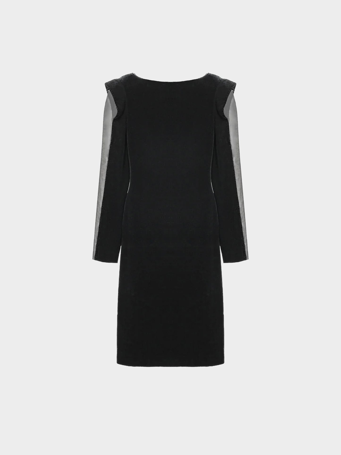 Jean Paul Gaultier 2000s Black Velvet Sheer Sleeves Dress