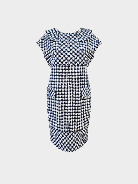 Chanel 2010s Checked Tweed Knit Dress
