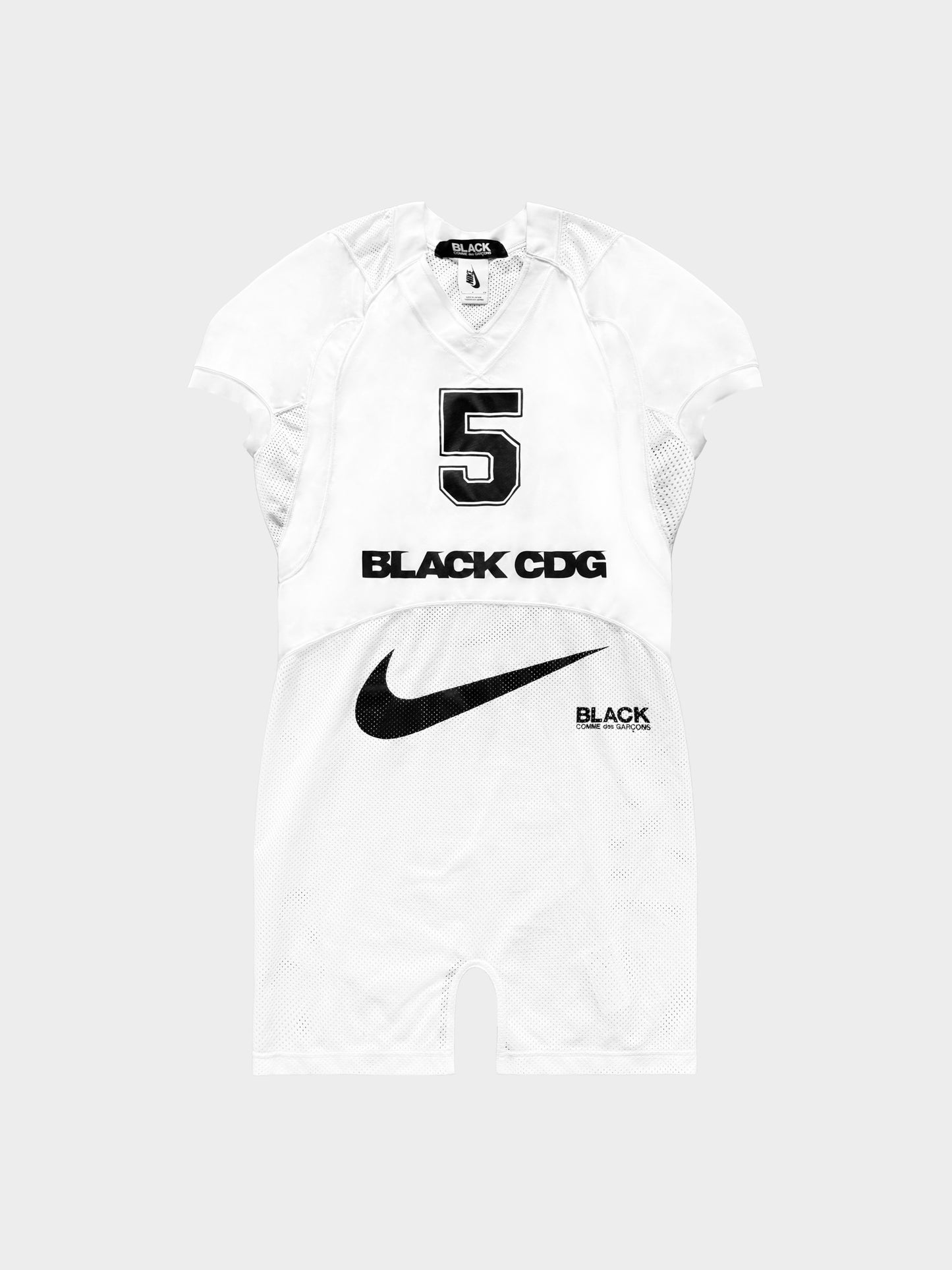 Black Comme Des Garçons x Nike AW 2017 White Mesh Logo Print Jersey