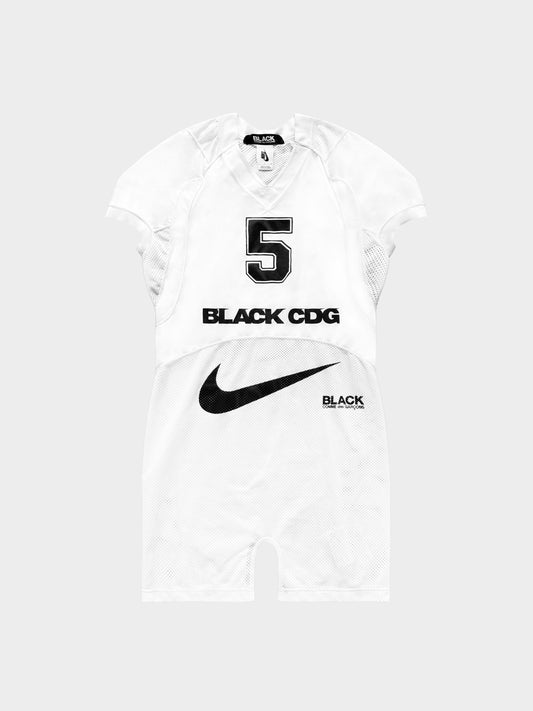 Black Comme Des Garçons x Nike AW 2017 White Mesh Logo Print Jersey