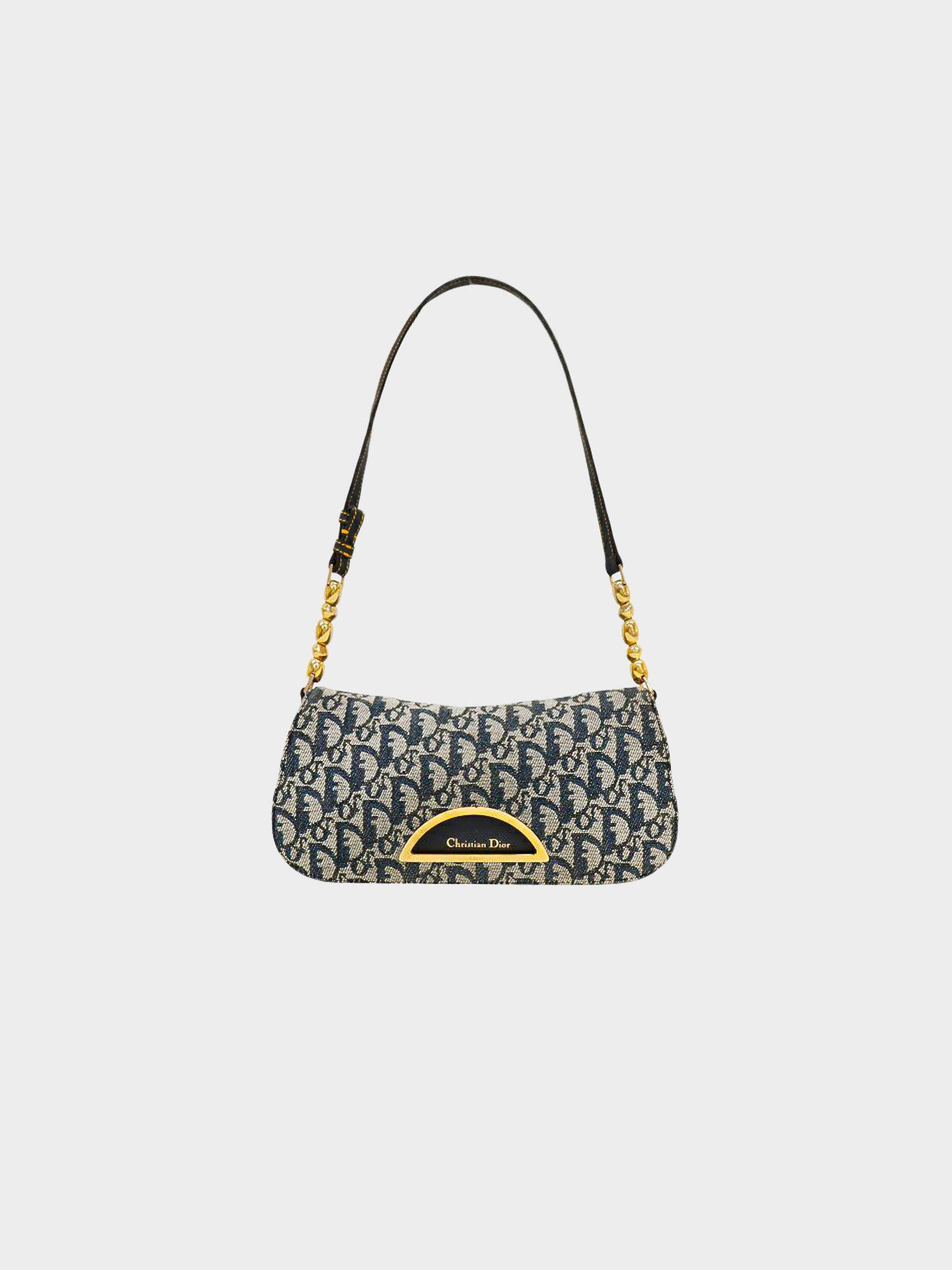 Christian Dior By John Galliano 1999 Navy Trotter Monogram Canvas Malice Bag
