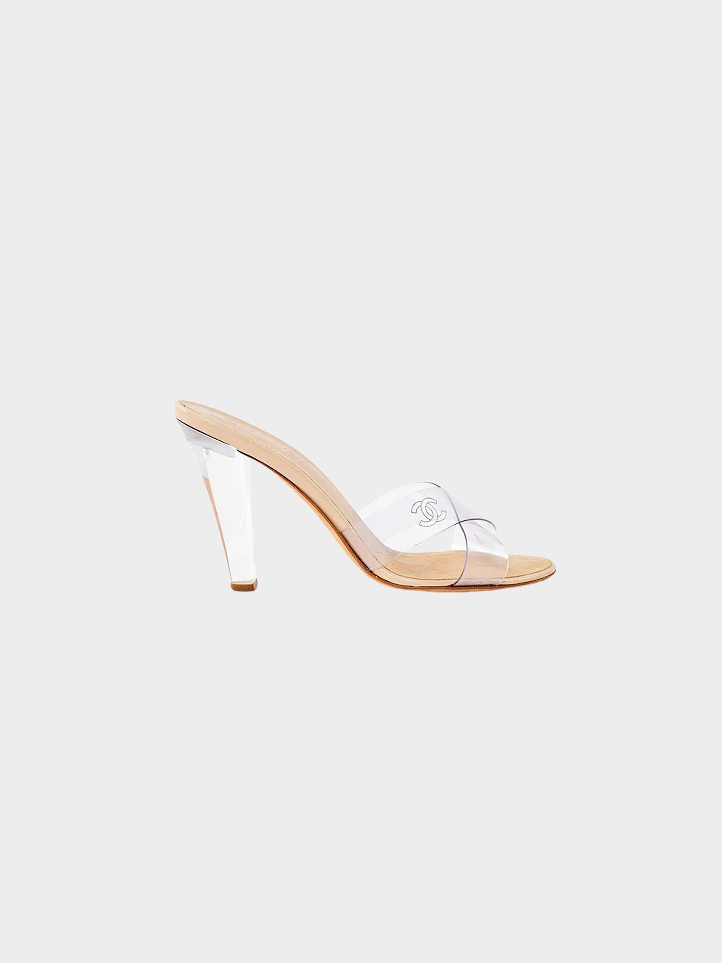 Chanel 2000s Clear PVC Crisscross Strap Heels