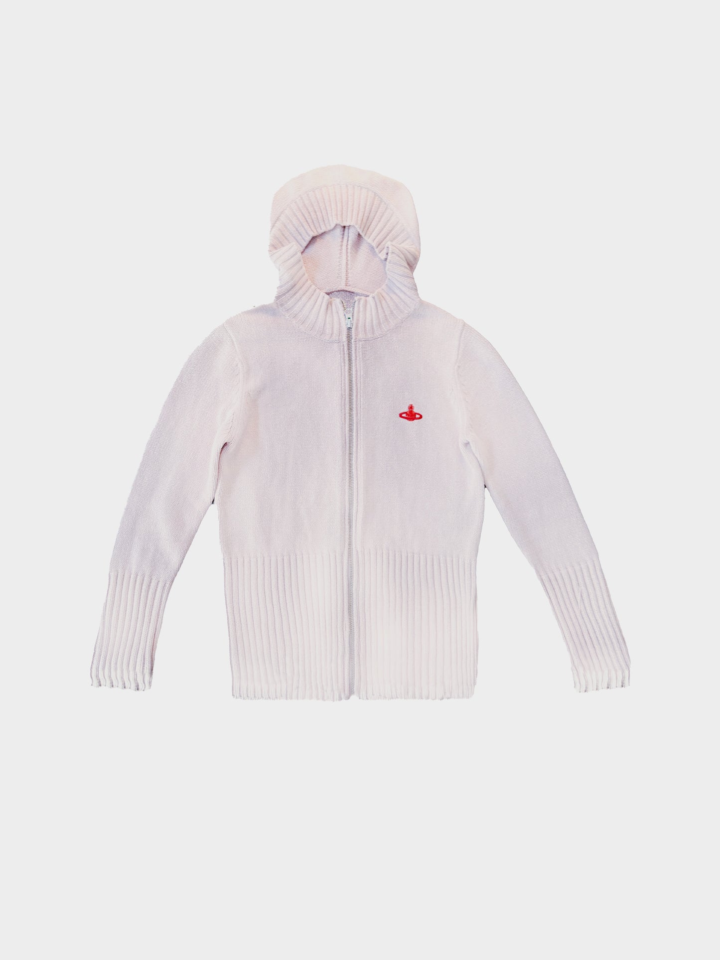 Vivienne Westwood 2000s Light Pink Cotton Knit Orb Hoodie