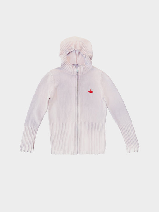 Vivienne Westwood 2000s Light Pink Cotton Knit Orb Hoodie