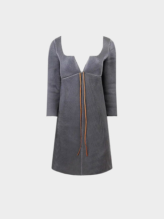Miu Miu SS 1999 Grey Bow Mesh Dress