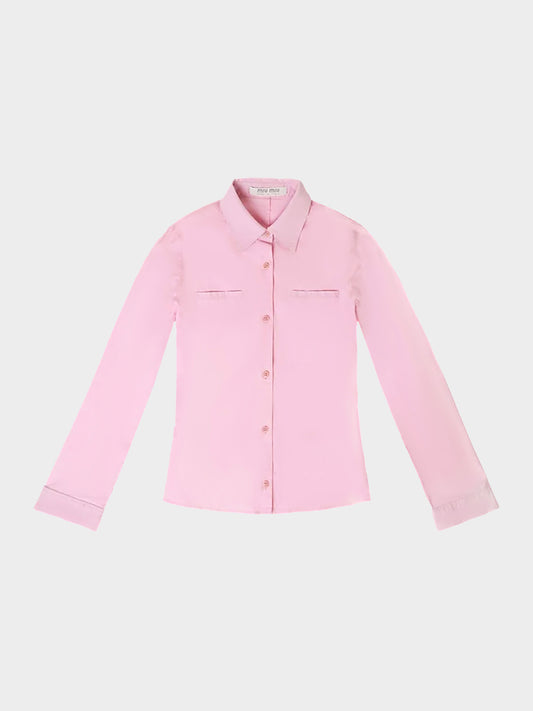 Miu Miu SS 2000 Runway Pink Classic Collar Shirt