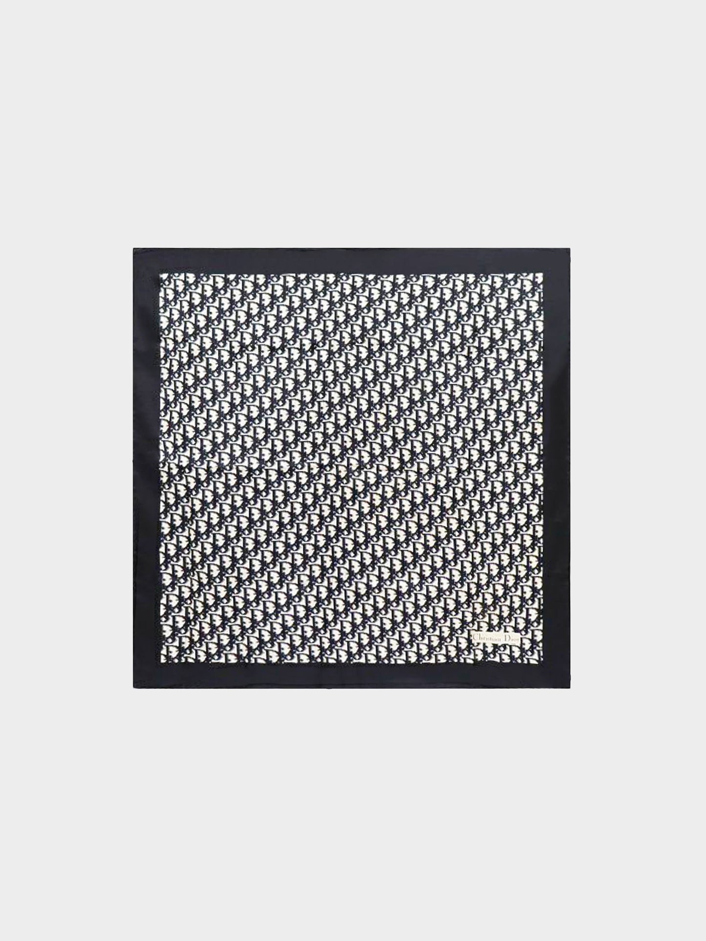Christian Dior 2020s Black Oblique Monogram Silk Scarf