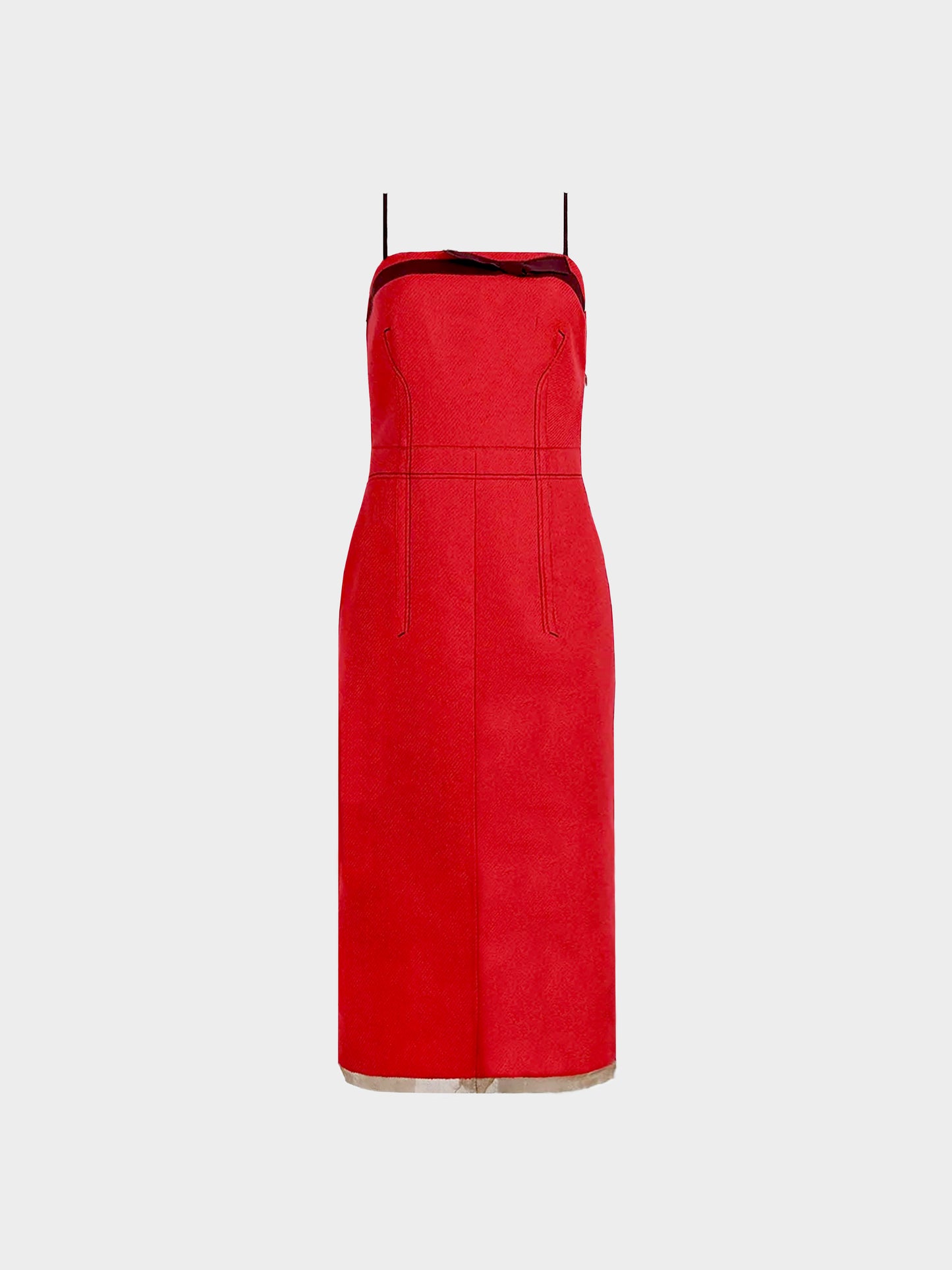 Prada FW 2000 Runway Red Wool Dress