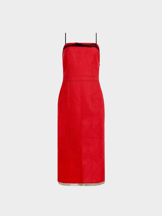 Prada FW 2000 Runway Red Wool Dress