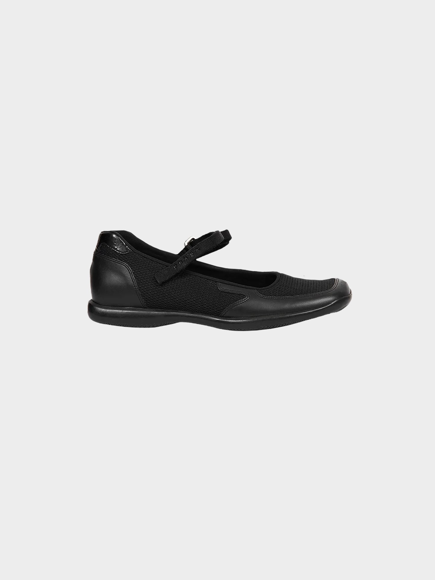 Prada Sport SS2000 Black Mesh and Leather Sandals