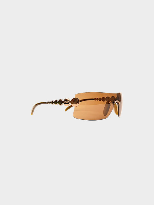 Christian Dior by John Galliano Fall 2000 Dark Brown Millenium Shield Sunglasses