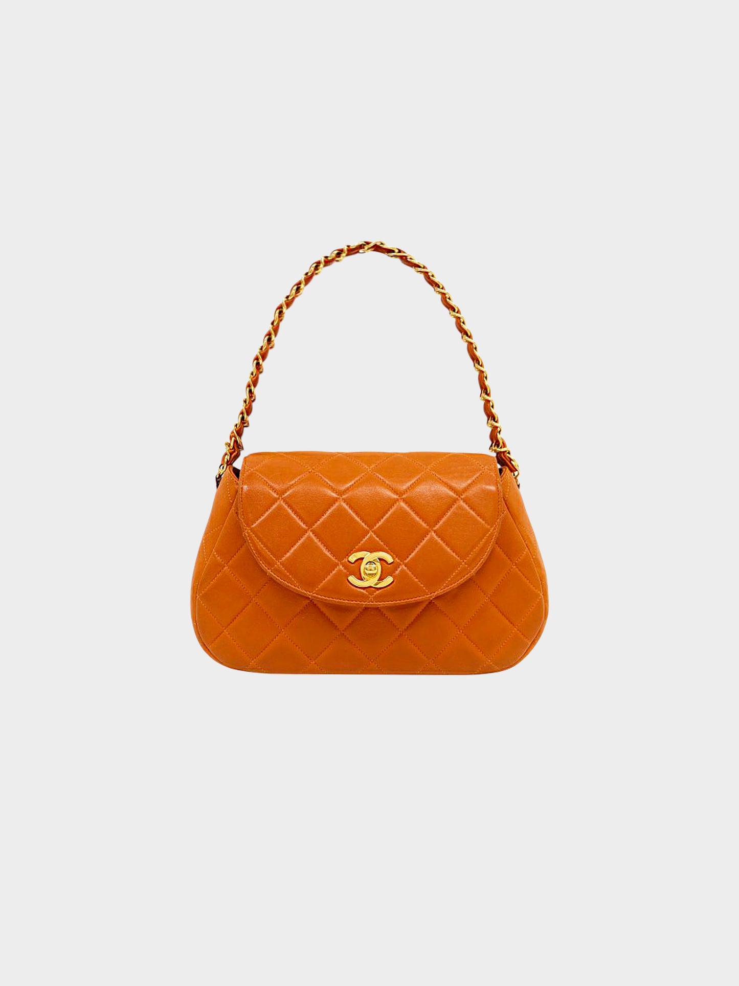 Chanel 1997 Orange Lambskin Matelasse Bag