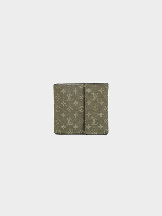 Louis Vuitton 2003 Khaki Mini Lin Canvas Tri-fold Wallet