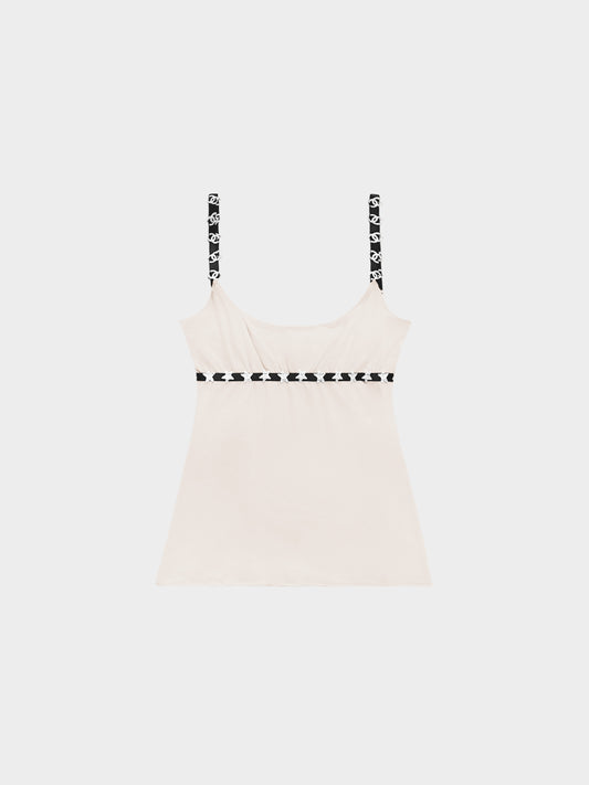 Chanel 2000s Beige Cashmere CC and Stars Tank Top
