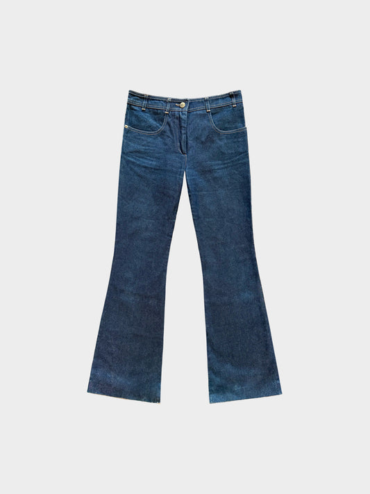 Chloe SS 2001 Sequin Embellished Horse Motif Flared Jeans