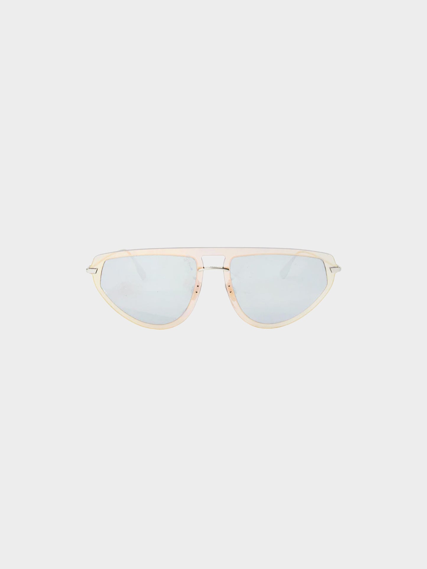 Christian Dior 2020s Gold and Blue DiorUltime2 Mirror Aviator Sunglasses